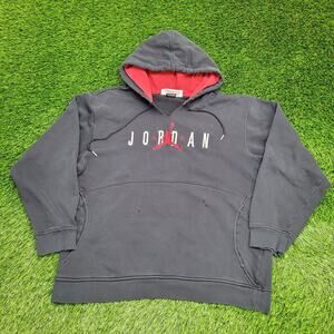 Vintage Air Jordan Terry Hoodie Large 25x27 Baggy Faded Black